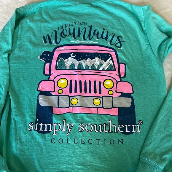 Simply Southern Tops - Simply Southern Faith Can Move Mountains Long Sleeve Tee NWOT